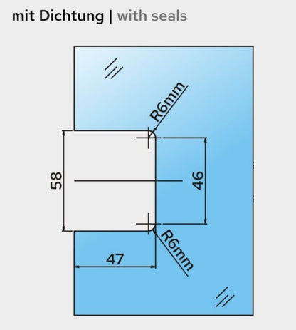 Bellagio Pendeltürband, 90° Glas-Wand, Anschraubplatte einseitig, inkl. Abdeckplatten, BEL344